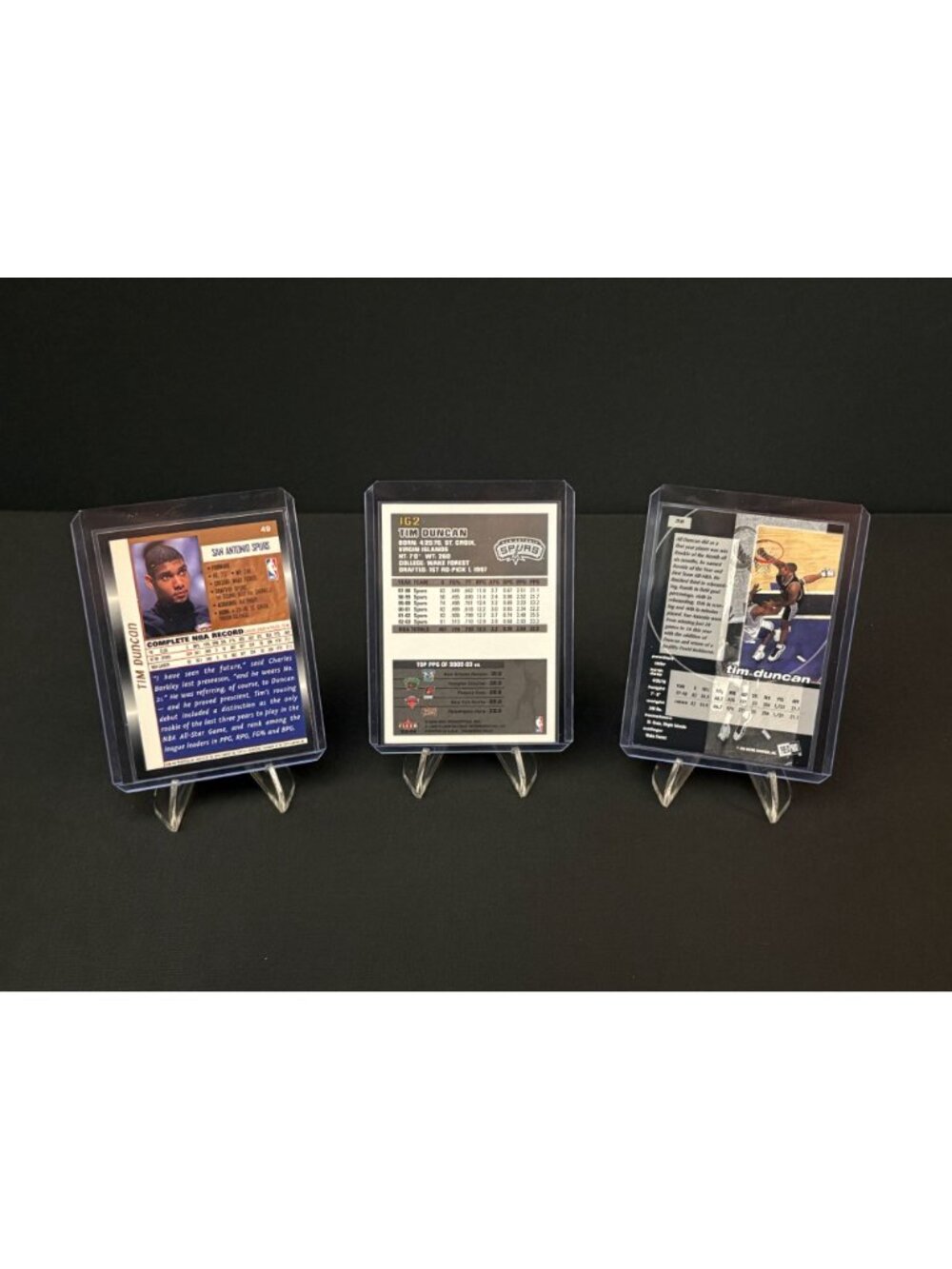 San Antonio Spurs Tim Duncan NBA Basketball Card Fleer Topps Double Threat Set 3 - Picture 2 of 8